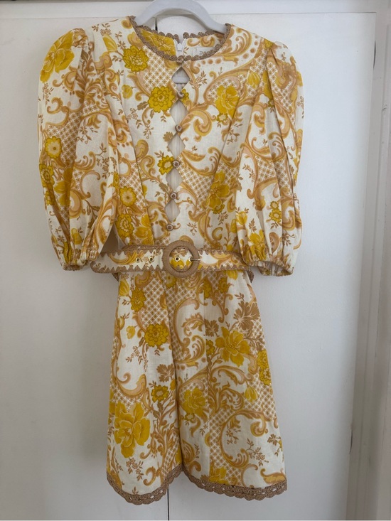 Zimmermann Dresses & Skirts - Zimmerman Postcard Mini Dress in Swirl Floral Yellow Sz 0